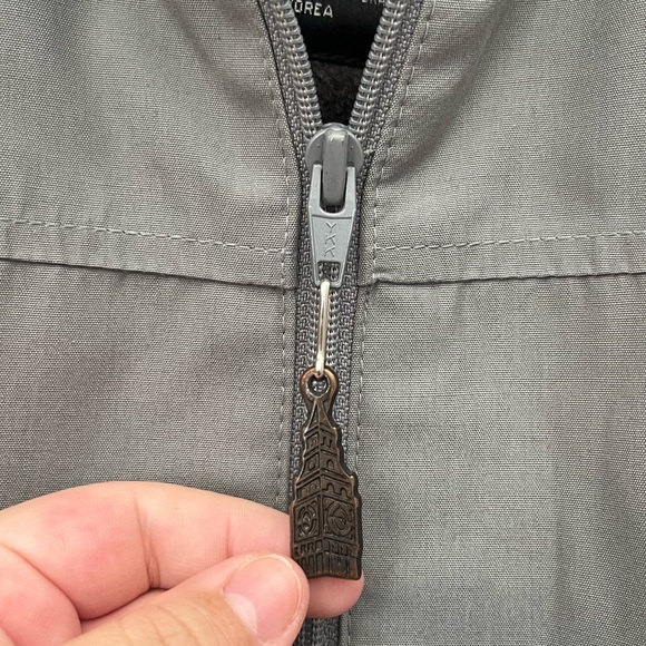 London Fog Gray Bomber Jacket with Faux Fur Lining Size 38 Men’s Vintage - Picture 3 of 12